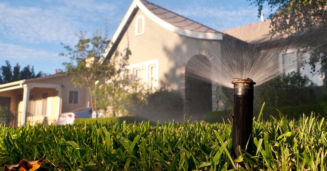 Home with sprinkler system