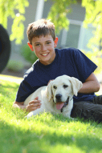 Boy with Adorable Dog 