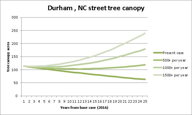 Durham Canopy increase over time